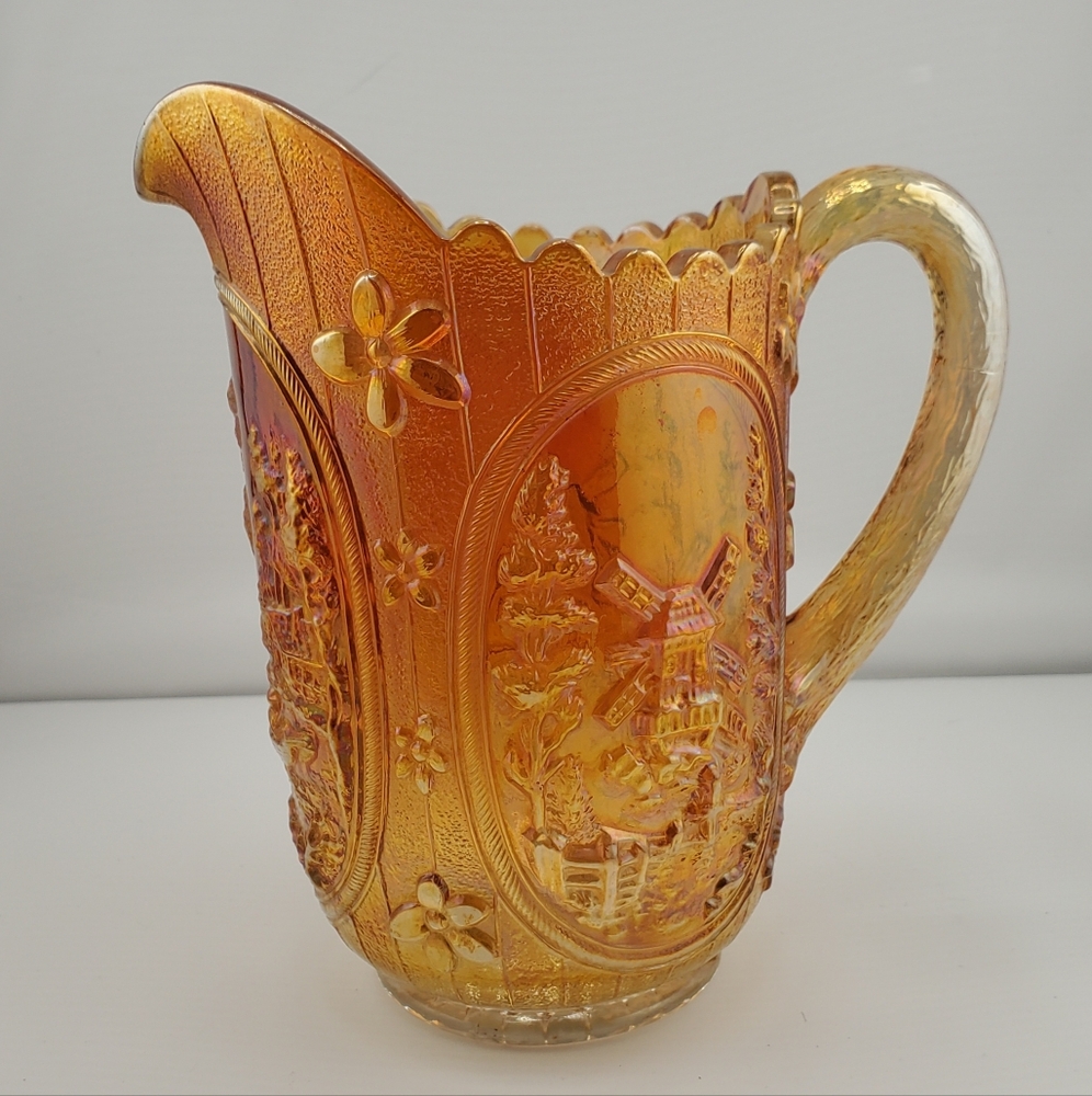 Vintage Marigold Carnival Pitcher